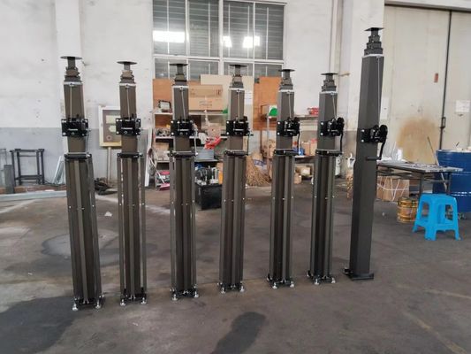 15m hand winch up Mast light weight telescopic pole portable telescoping lighting mast 50ft